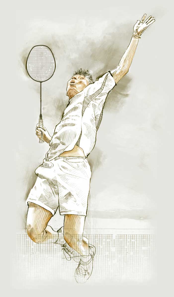 Saque de Bádminton Juegos Olímpicos